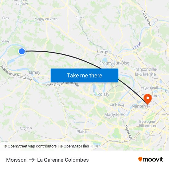 Moisson to La Garenne-Colombes map
