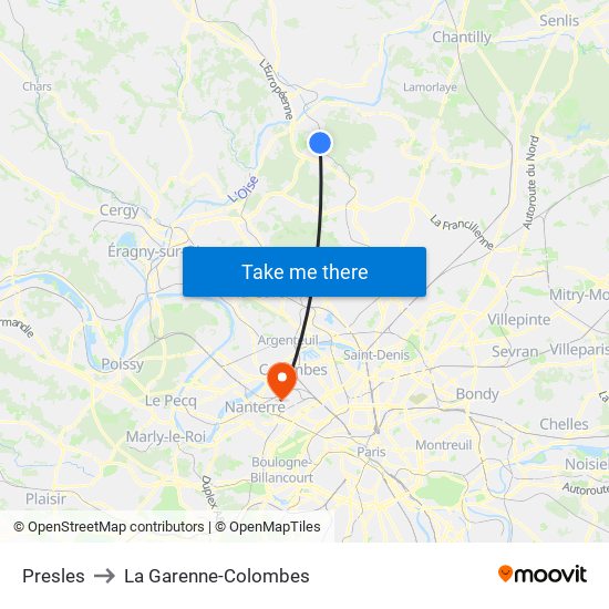 Presles to La Garenne-Colombes map