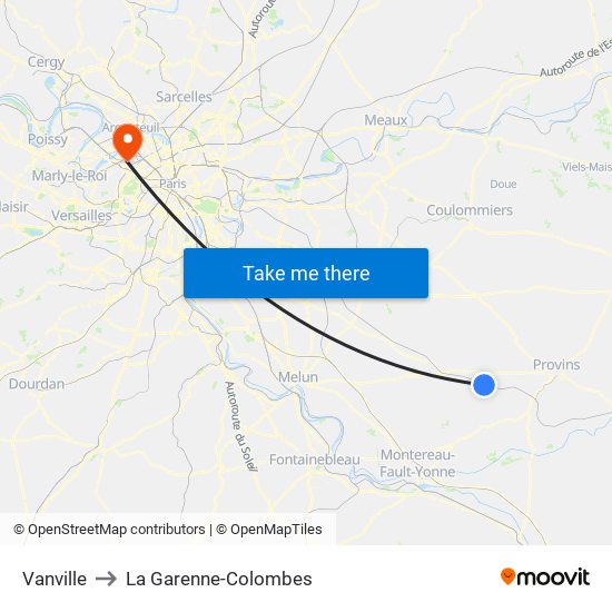 Vanville to La Garenne-Colombes map