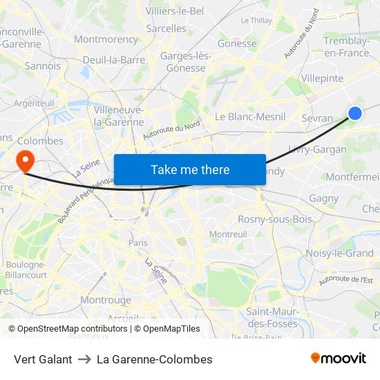 Vert Galant to La Garenne-Colombes map