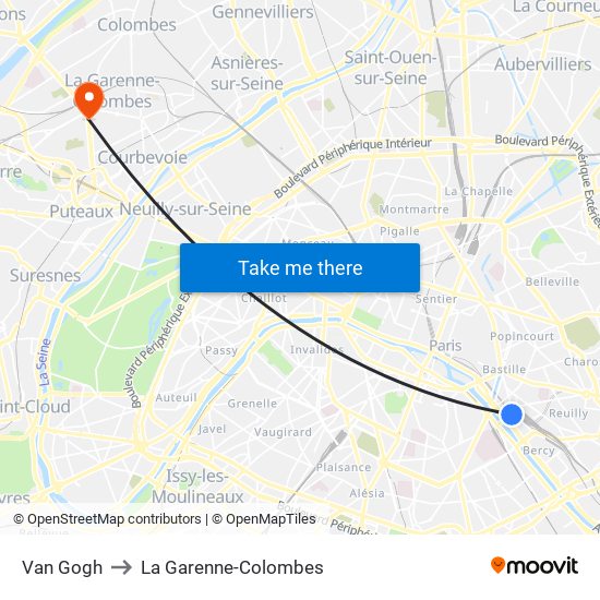 Van Gogh to La Garenne-Colombes map