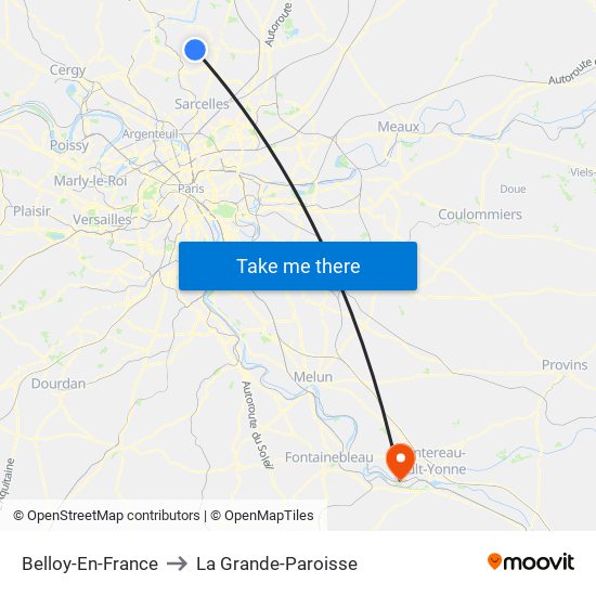 Belloy-En-France to La Grande-Paroisse map