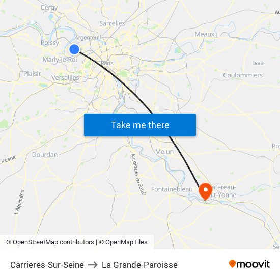 Carrieres-Sur-Seine to La Grande-Paroisse map