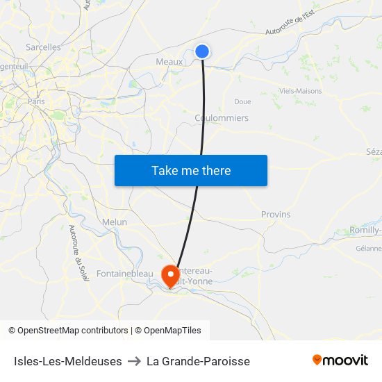 Isles-Les-Meldeuses to La Grande-Paroisse map