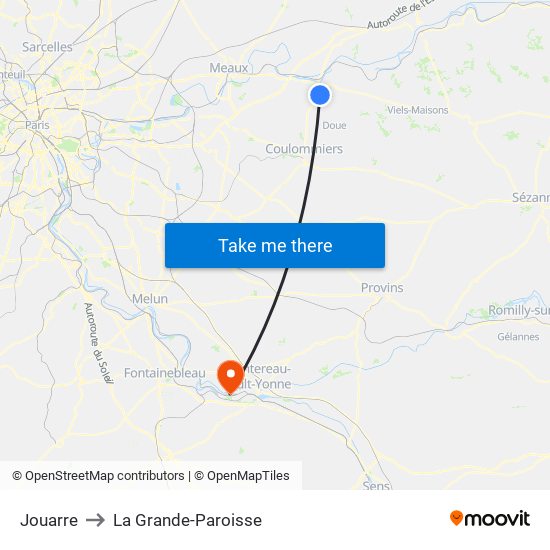 Jouarre to La Grande-Paroisse map