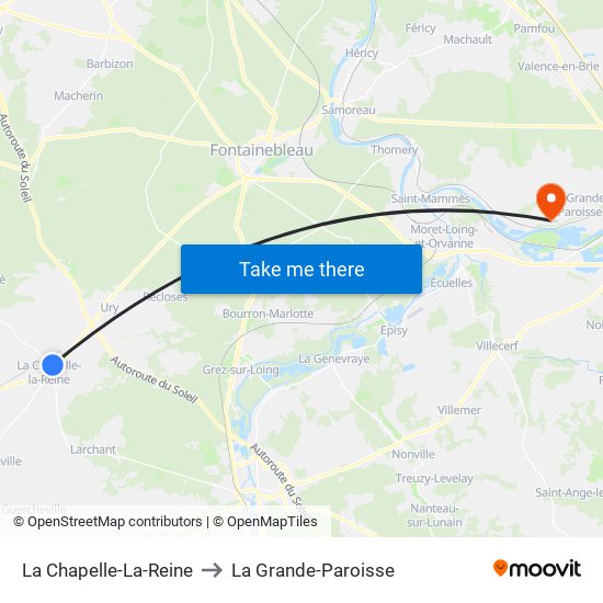 La Chapelle-La-Reine to La Grande-Paroisse map