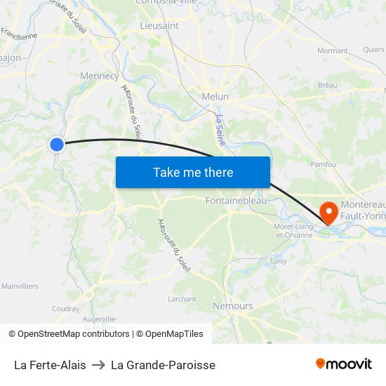 La Ferte-Alais to La Grande-Paroisse map