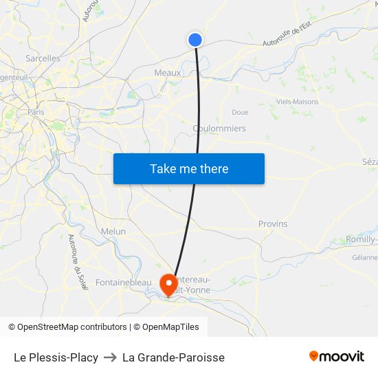 Le Plessis-Placy to La Grande-Paroisse map
