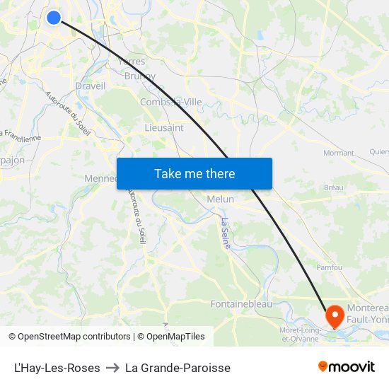 L'Hay-Les-Roses to La Grande-Paroisse map