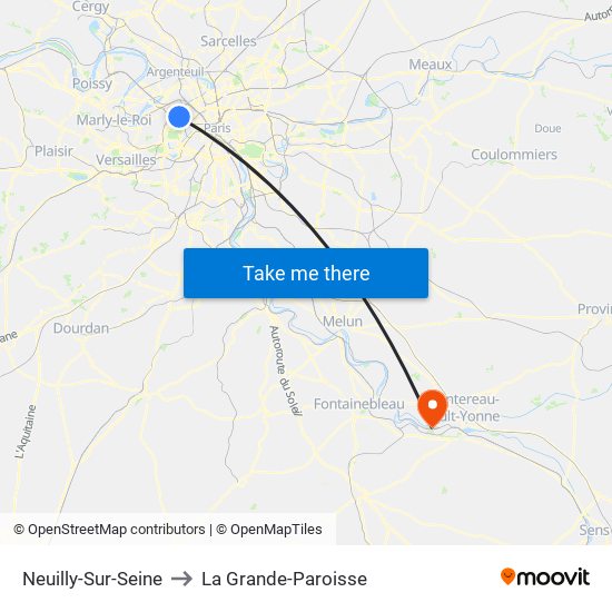 Neuilly-Sur-Seine to La Grande-Paroisse map