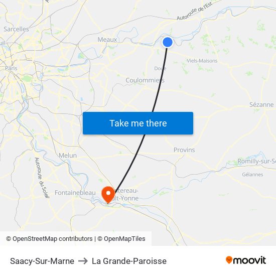 Saacy-Sur-Marne to La Grande-Paroisse map