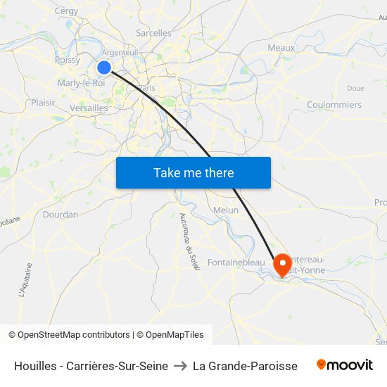 Houilles - Carrières-Sur-Seine to La Grande-Paroisse map