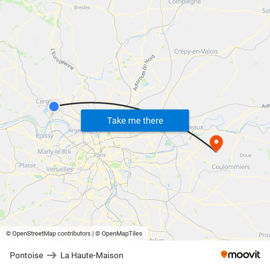 Pontoise to La Haute-Maison map
