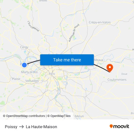 Poissy to La Haute-Maison map