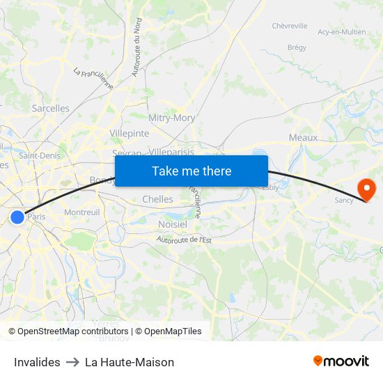 Invalides to La Haute-Maison map