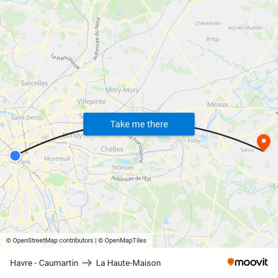 Havre - Caumartin to La Haute-Maison map