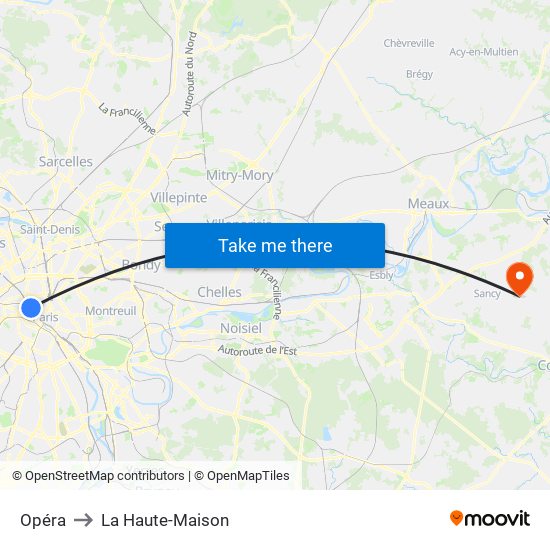 Opéra to La Haute-Maison map