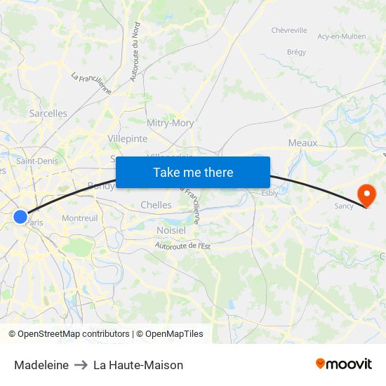 Madeleine to La Haute-Maison map