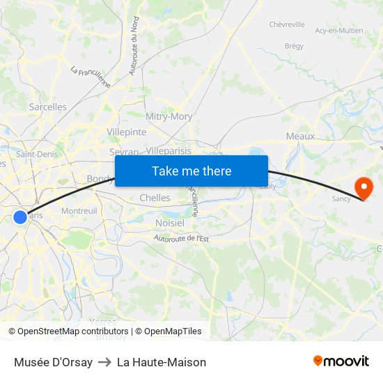 Musée D'Orsay to La Haute-Maison map