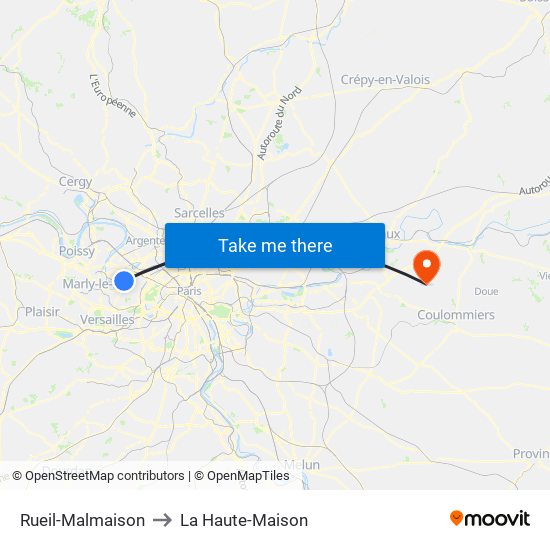 Rueil-Malmaison to La Haute-Maison map
