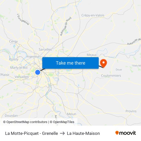 La Motte-Picquet - Grenelle to La Haute-Maison map