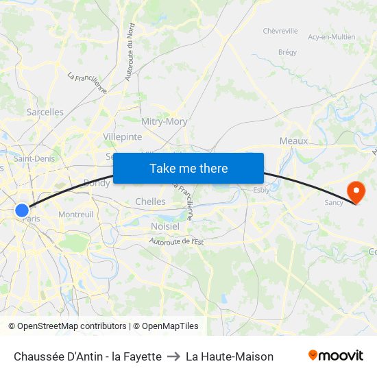 Chaussée D'Antin - la Fayette to La Haute-Maison map