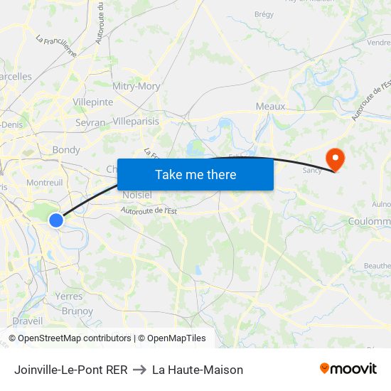 Joinville-Le-Pont RER to La Haute-Maison map