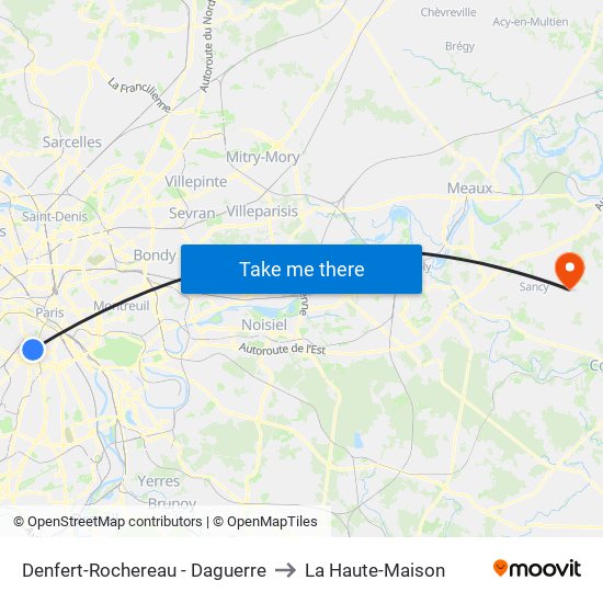 Denfert-Rochereau - Daguerre to La Haute-Maison map