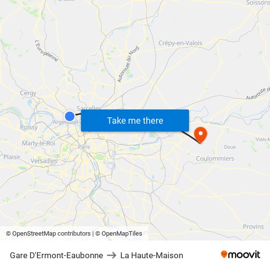 Gare D'Ermont-Eaubonne to La Haute-Maison map