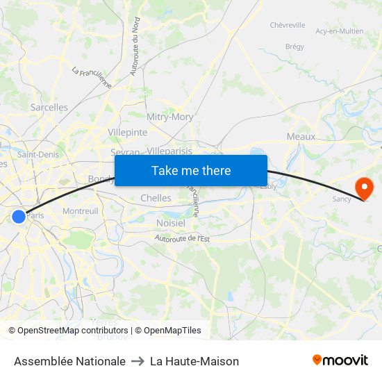 Assemblée Nationale to La Haute-Maison map