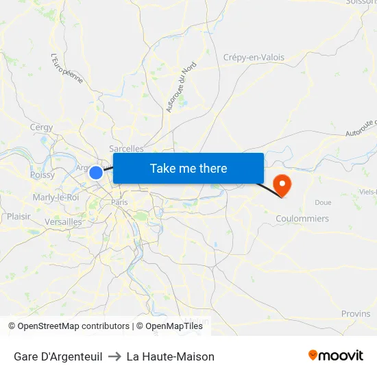 Gare D'Argenteuil to La Haute-Maison map