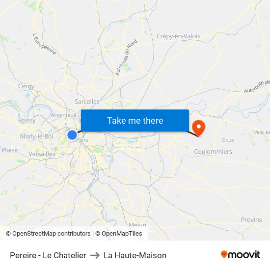 Pereire - Le Chatelier to La Haute-Maison map