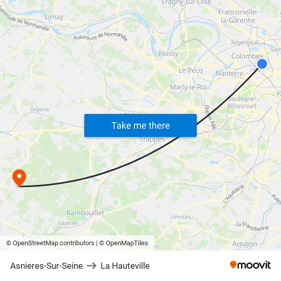 Asnieres-Sur-Seine to Asnieres-Sur-Seine map