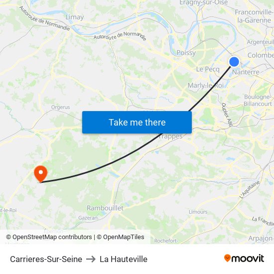 Carrieres-Sur-Seine to La Hauteville map