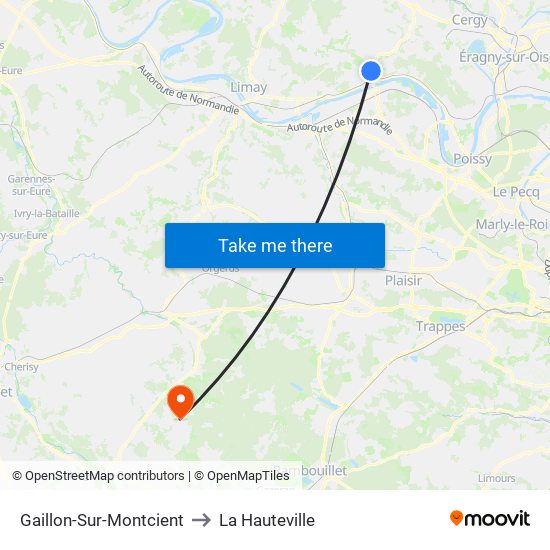Gaillon-Sur-Montcient to La Hauteville map