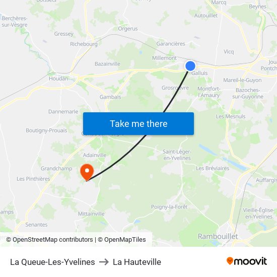 La Queue-Les-Yvelines to La Hauteville map