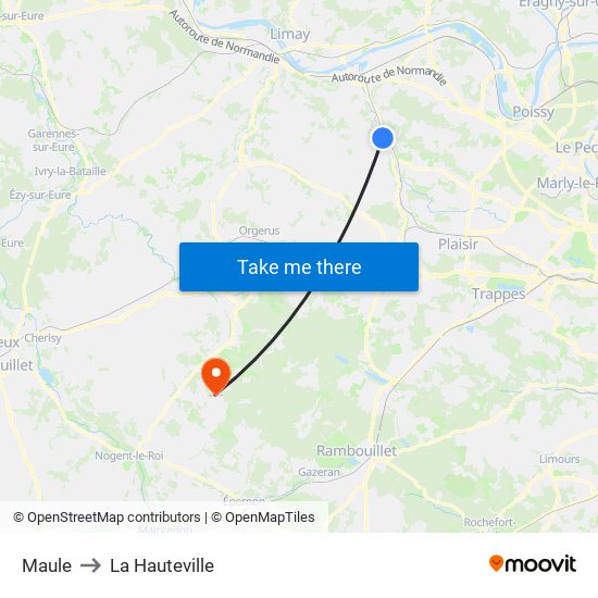 Maule to La Hauteville map