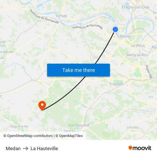 Medan to La Hauteville map