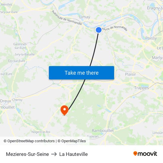 Mezieres-Sur-Seine to La Hauteville map