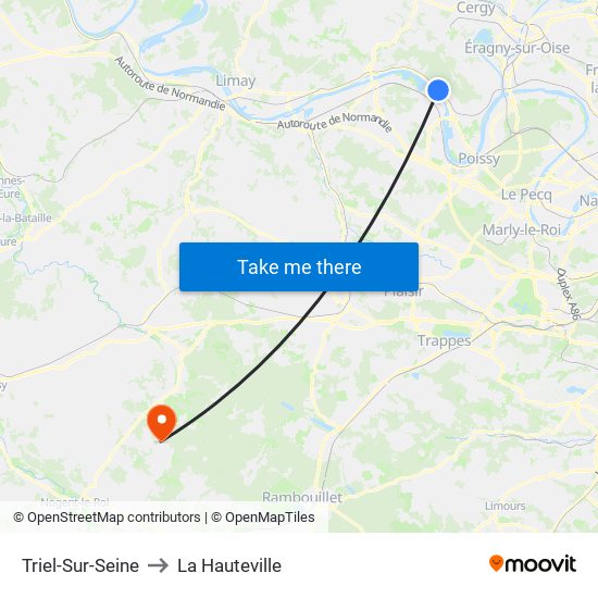 Triel-Sur-Seine to La Hauteville map
