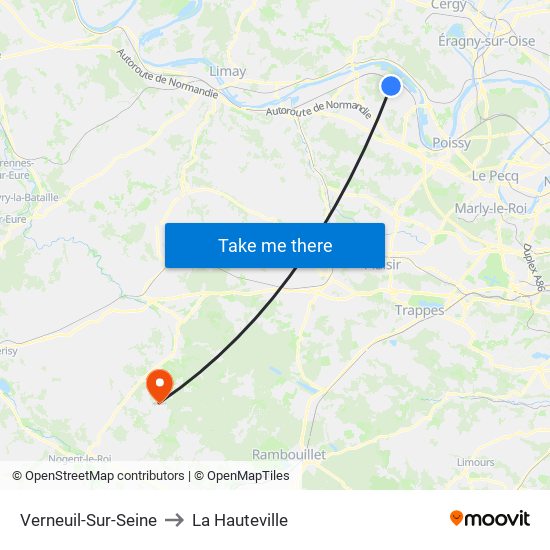 Verneuil-Sur-Seine to La Hauteville map