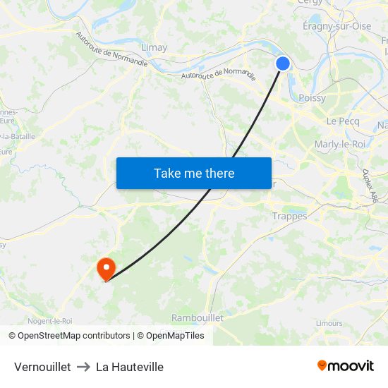 Vernouillet to La Hauteville map