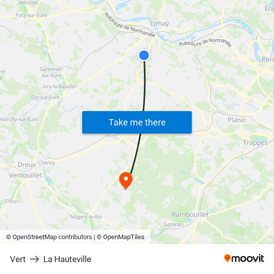 Vert to La Hauteville map