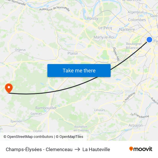 Champs-Élysées - Clemenceau to La Hauteville map