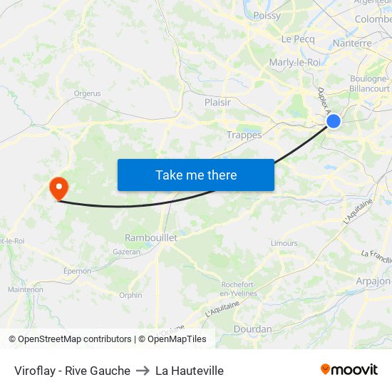Viroflay - Rive Gauche to La Hauteville map