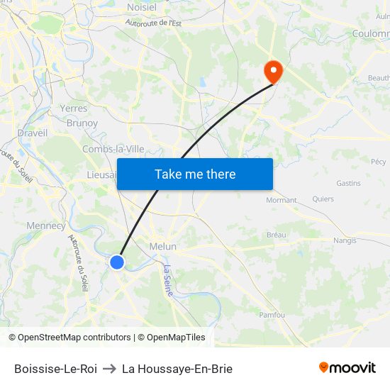 Boissise-Le-Roi to La Houssaye-En-Brie map