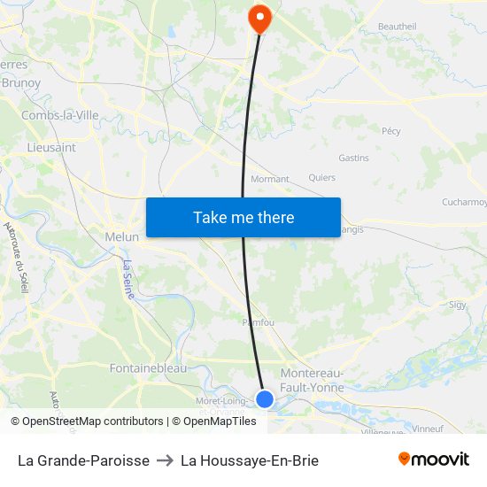 La Grande-Paroisse to La Houssaye-En-Brie map