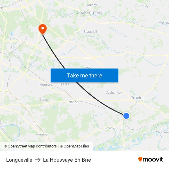 Longueville to La Houssaye-En-Brie map