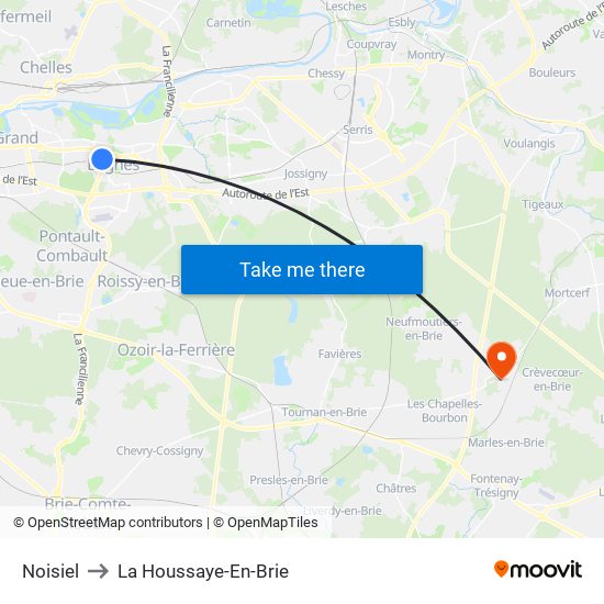 Noisiel to La Houssaye-En-Brie map
