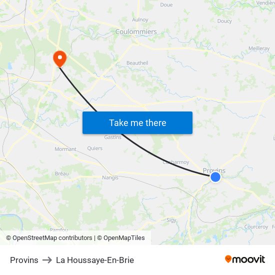 Provins to La Houssaye-En-Brie map